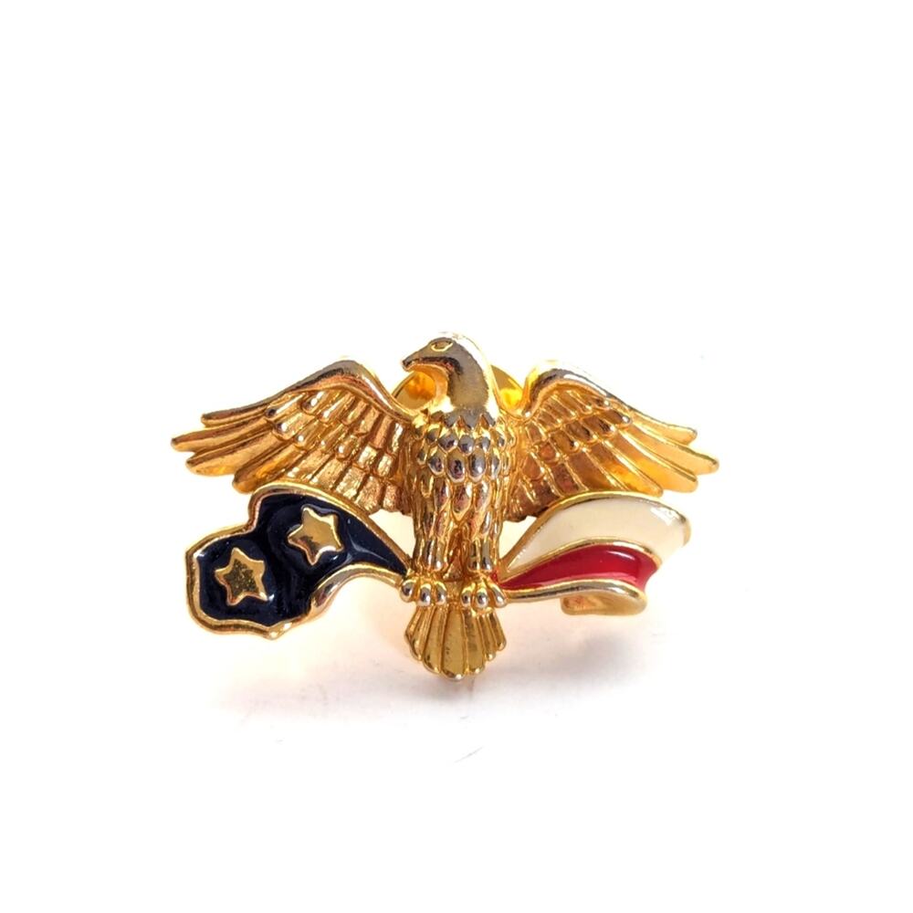 Vintage Estate Avon American Flag Bald Eagle Patriotic Lapel Pin Tie Tac